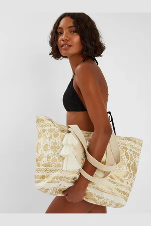 Accessorize Metallic Print Canvas Beach Bagun
