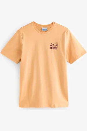 Columbia Yellow Explorers Canyon Back Short Sleeve T-Shirtxxlarge