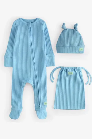 Angel & Rocket Remy 100% Cotton Babygrow with Hat Set6268cm