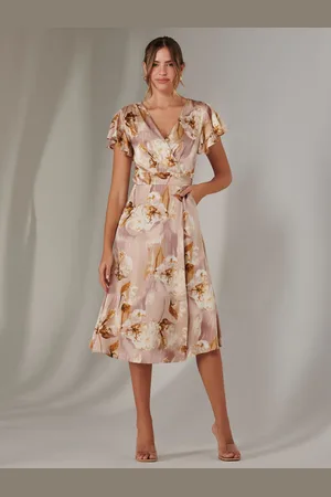 Jolie Moi Wrap Front Midi Dress44
