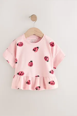 Next Short Sleeve Peplum 100% Cotton T-Shirt (3mths-7yrs)8692cm