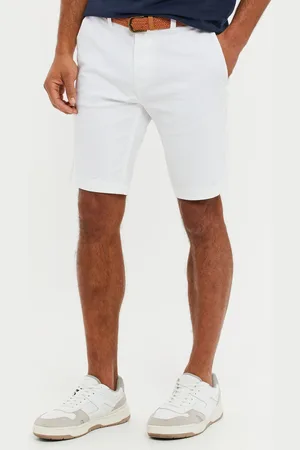Threadbare Short chino en coton stretch à revers avec ceinture tissée38 R