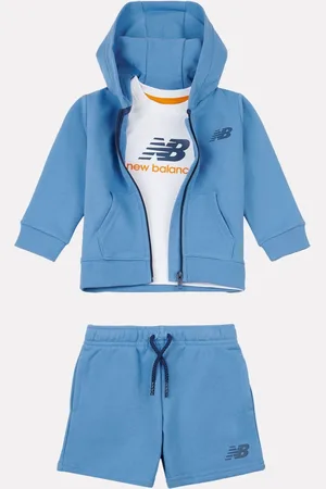 New Balance Kids Zip Thru Hoodie 100% Cotton T-Shirt & Shorts Set110116cm