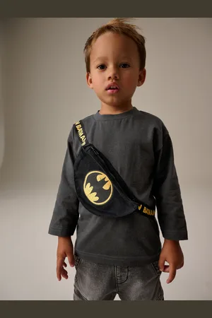 Next Batman 100% Cotton Long Sleeve Bumbag T-Shirt (3mths-8yrs)6 - Mois 9 (68 - 74cm)