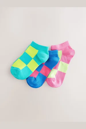 Next Coton Rich Checkerborad Trainers Chaussettes 3 LotUK 6 - 8.5