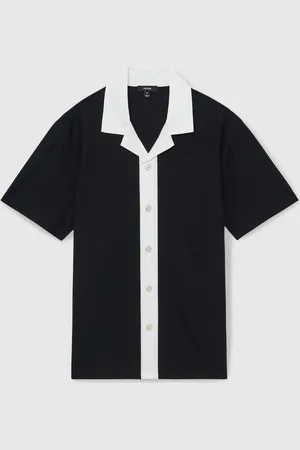 Reiss Aster Cotton Textured Colour-Block ShirtTrès grand