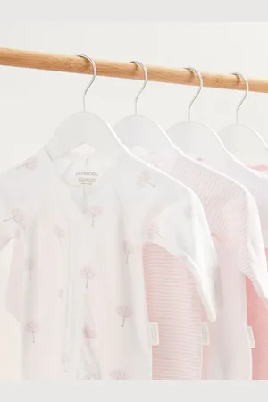Purebaby Combinaisons de nuit Zip 100% coton 4 LotNouveau-né
