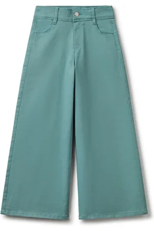 Benetton Girls Blue Wide Leg Sailor Trousers128134cm