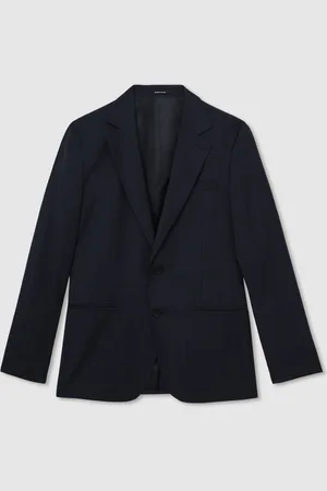 Reiss Hatch Wool-Blend Simple boutonnage Textured Blazer46