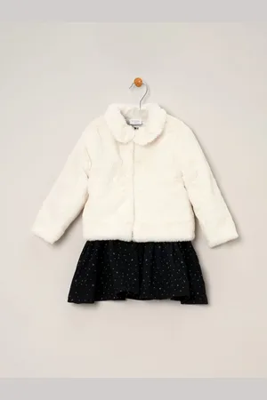 MISS Ensemble veste, robe et collants en fausse fourrure pour filles12 - Mois 18 (80 - 86cm)