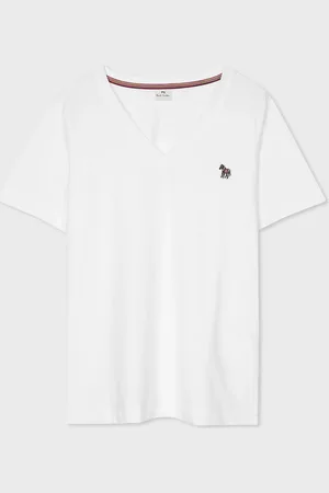 Paul Smith V-Neck Zebra Logo 100% Organic Cotton T-Shirtlarge