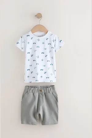 Next Transport All-Over Print 100% Cotton T-Shirt & Shorts Set (3mths-7yrs)6 - 7 ans (116 - 122cm)