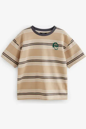 Next Relaxed Fit Rayure Heavyweight Manches courtes 100% Cotton T-shirt (3-16yrs)10 ans (140cm)