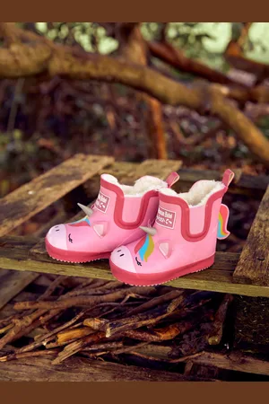 JoJo Maman Bébé Bottes en caoutchouc à doublure confortable en licorne