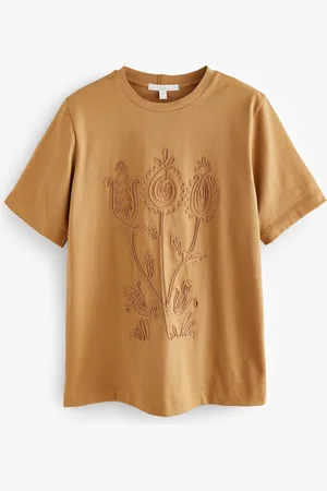 Next 100% Cotton Corded Ochre Heavyweight T-Shirt44
