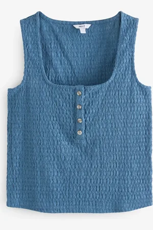Next Textured Henley Detail Tank50