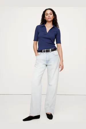 Banana Republic Ribbed Elbow-Sleeve Polo ShirtGrand