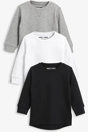 Next T-shirts à manches longues en coton 100% texturé 3 Paquet (3mois-7ans)9 - Mois 12 (74 - 80cm)