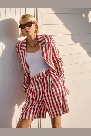 Next Striped Tailored Shorts with Linen46