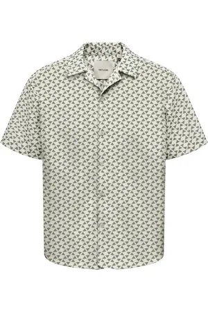 Only & Sons Chemise à manches courtes à motif Resort 100% cotonPetit