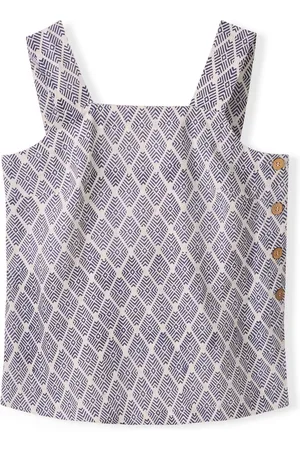 CELTIC & CO. Blue Btn Detail Sq Neck Top46