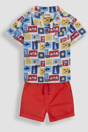 JoJo Maman Bébé Ensemble 2pièces imprimé chemise et short en sergé2 - 3 ans (92 - 98cm)