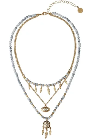 Bibi Bijoux Gold Tone Dreamcatcher Beaded Layered Necklaceun