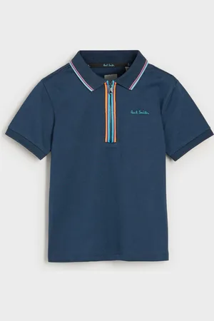 Paul Smith Garçons Manches courtes Artist 100% Cotton Quarter Zip Polos10 - 11 ans (140 - 146cm)
