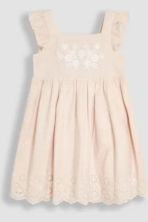 JoJo Maman Bébé Broderie Frill Shoulder Dress6 - 7 ans (116 - 122cm)