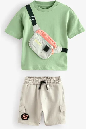 Next Short Sleeve 100% Cotton Bumbag T-Shirt & Shorts Set (3mths-7yrs)9 - Mois 12 (74 - 80cm)