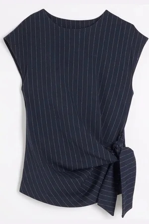 River Island Pinstripe Tie Detail Top44