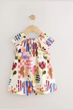 Next 100% Cotton Jersey Ruffle Playsuit (3mths-7yrs)7480cm