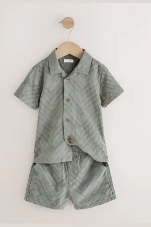 Next Ensemble manches courtes à col révéré 100% coton et shorts (3mois-7ans)9298cm