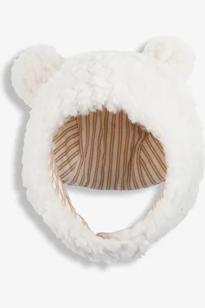 The Little Tailor Bébé Cream Plush Chunky Sherpa Fleece Chapka Chapeaux1 - 3 ans (80 - 98cm)