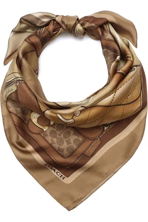 Coach Stacked Tabby Printed Silk Square Scarfun