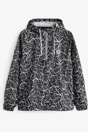 Original Penguin Mens Quarter Zip Trademark Printed Wind VesteS