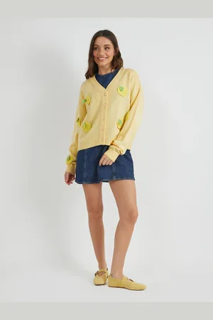 Skinnydip 3D Lemons Knitted CardiganPetit