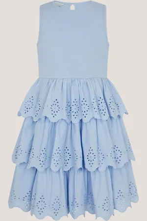 Monsoon Sleeveless Broderie Tiered Dress5 - 6 ans (110 - 116cm)