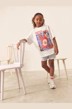 Next Oversized 100% Cotton Graphic T-Shirt & Woven Shorts (3-16yrs)110116cm