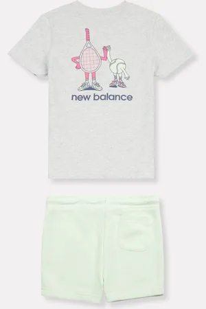 New Balance Kids Athletics Tennis Cartoon 100% Cotton T-Shirt & Shorts Set8086cm