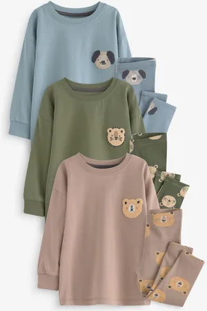 Next 3 Lot Ribbed Leg 100% Cotton Pyjamas (9mths-8yrs)1.5 - 2 ans (86 - 92cm)