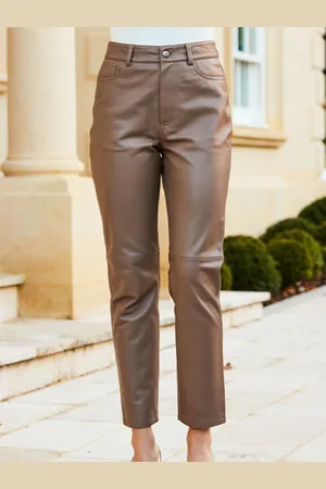 Sosandar Pantalons droites en cuir 46 S