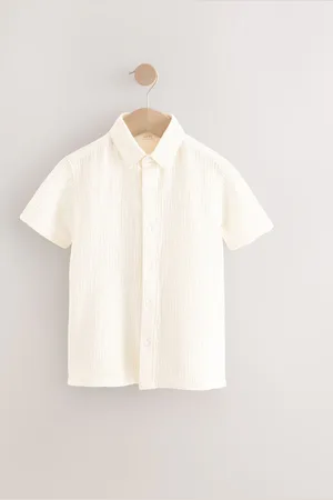 Next 100% Coton Manches courtes Chemises texturées (3-16yrs)122128cm