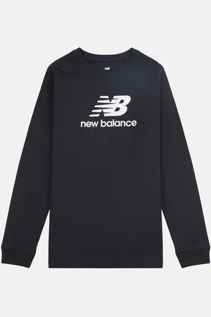 New Balance Garçons 100% Cotton Stacked Logo Manches longues T-shirt8 - 9 ans (128 - 134cm)
