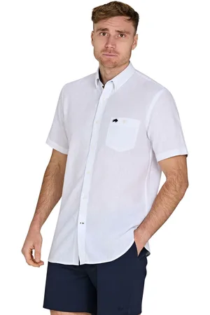 Raging Bull Chemises classiques Manchester Courts Lin Blanc2X-Large
