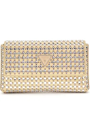 Guess Gold Diamante Zalina Flap Clutch Cross-Body BagUn an