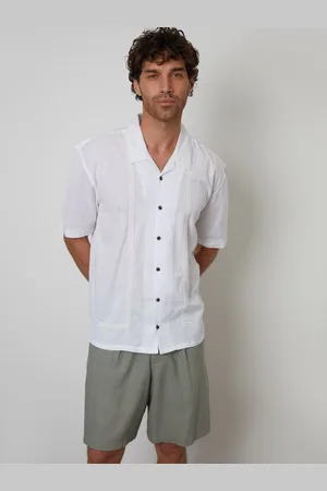 Threadbare Chemise décontractée en lin Blend bordée de dentellePetit