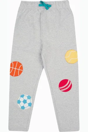 Frugi Kids Grey Jack Applique 100% Organic Cotton Joggers122128cm