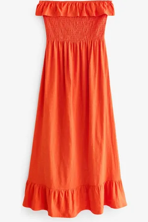 Next 100% Cotton Bandeau Frill Summer Midi Dress38 Tall