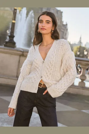 Friends Like These Fringe Sleeve Cable Cardigan38